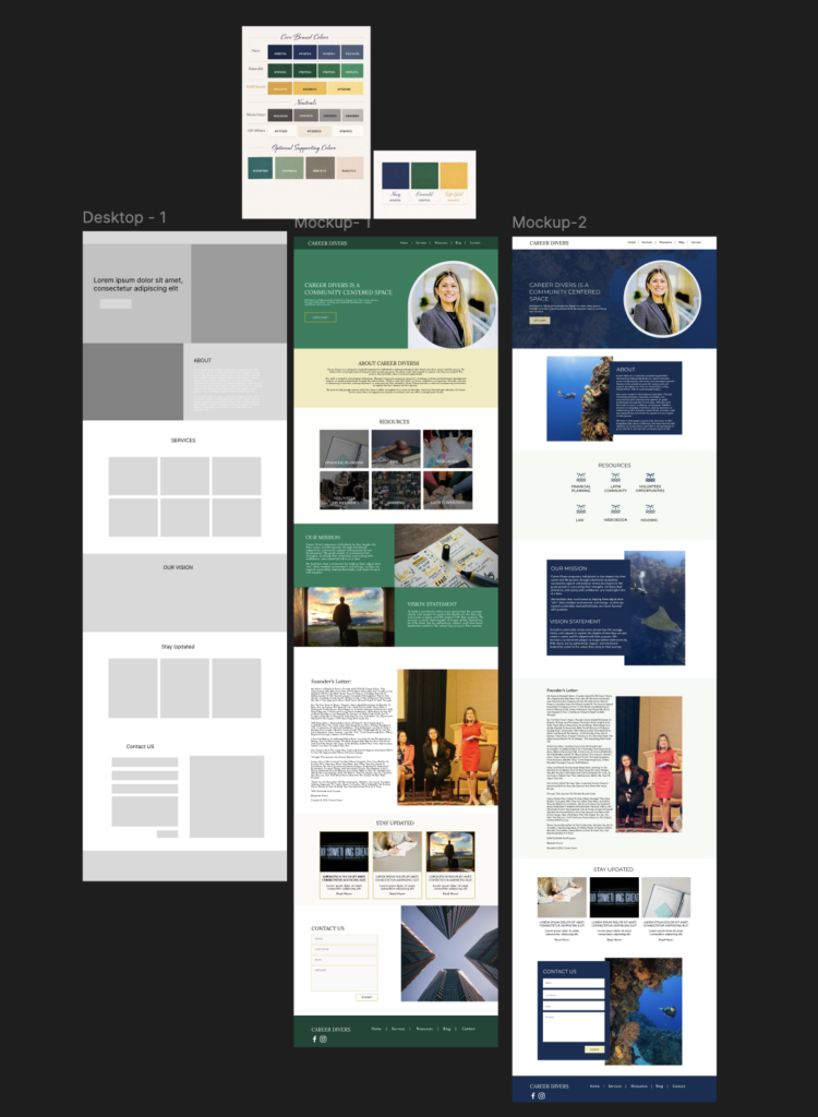 mockup of careerdivers website